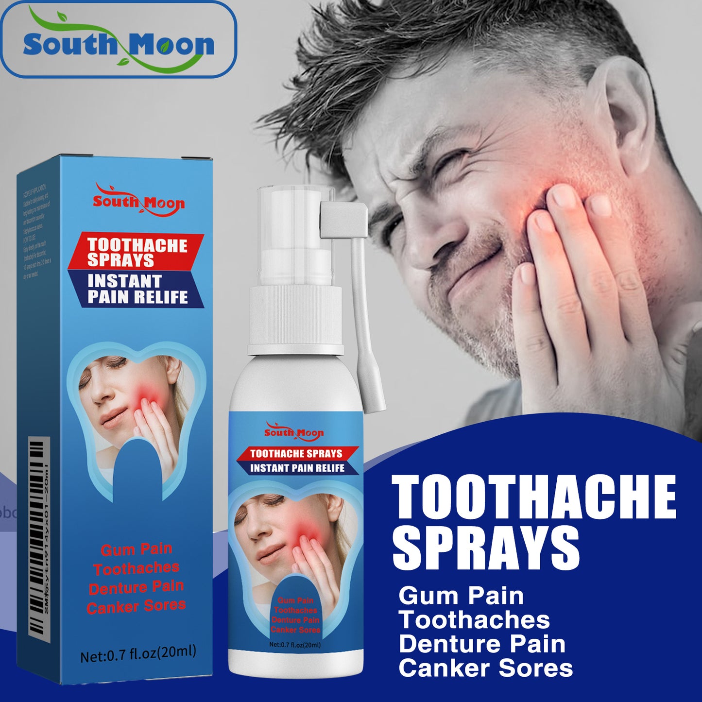 Oral Care Spray for Gum Relief and Teeth Comfort with Peppermint