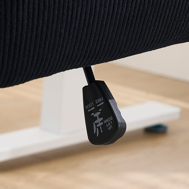 Mid-Back Ergonomic Office Chair - Striped Fabric, Black
