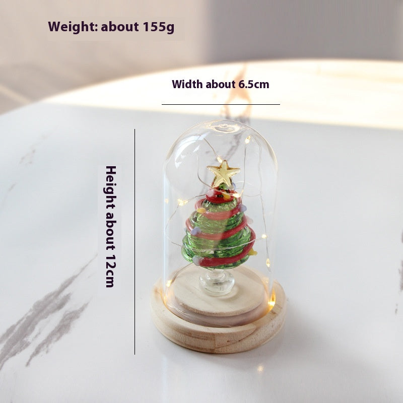 Christmas Winding Wire Glass Craft Decoration with Light - Handmade Festive Ornament
