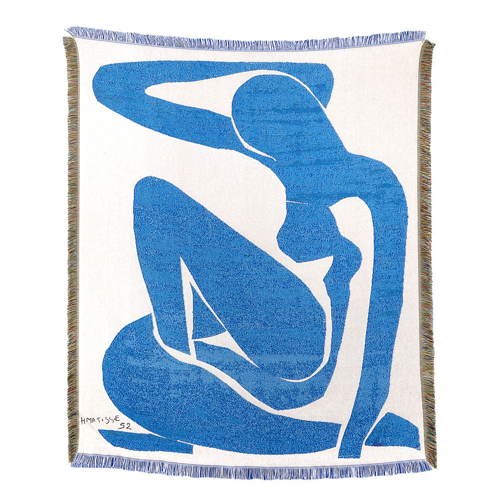 Outdoor Living Room Jacquard Tapestry - Blue Fall 160x130cm Home Decor