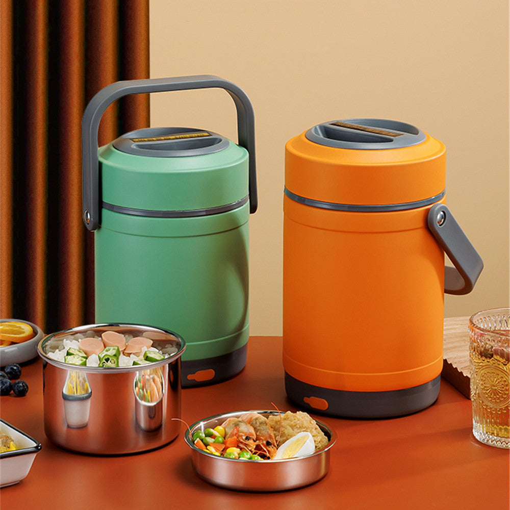 4-Piece Stainless Steel Heated USB Lunch Box Set - Insulated Food Carrier