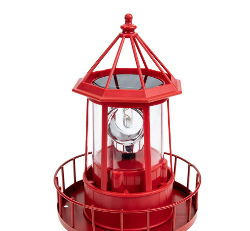 Large Solar Rotating Lighthouse LED Lawn Lamp - Weatherproof Garden Light