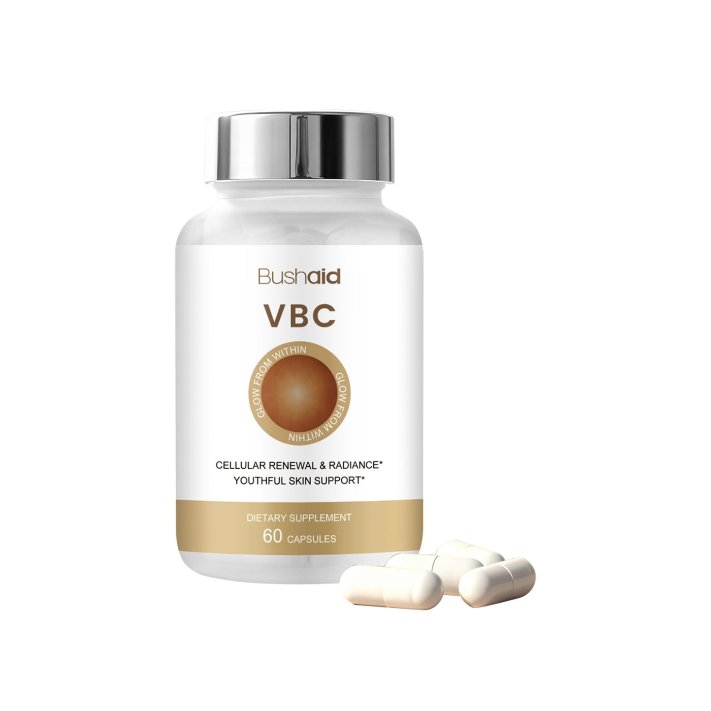 Vitamin C Collagen Support Capsules for Skin Hair & Beauty - 60 Count