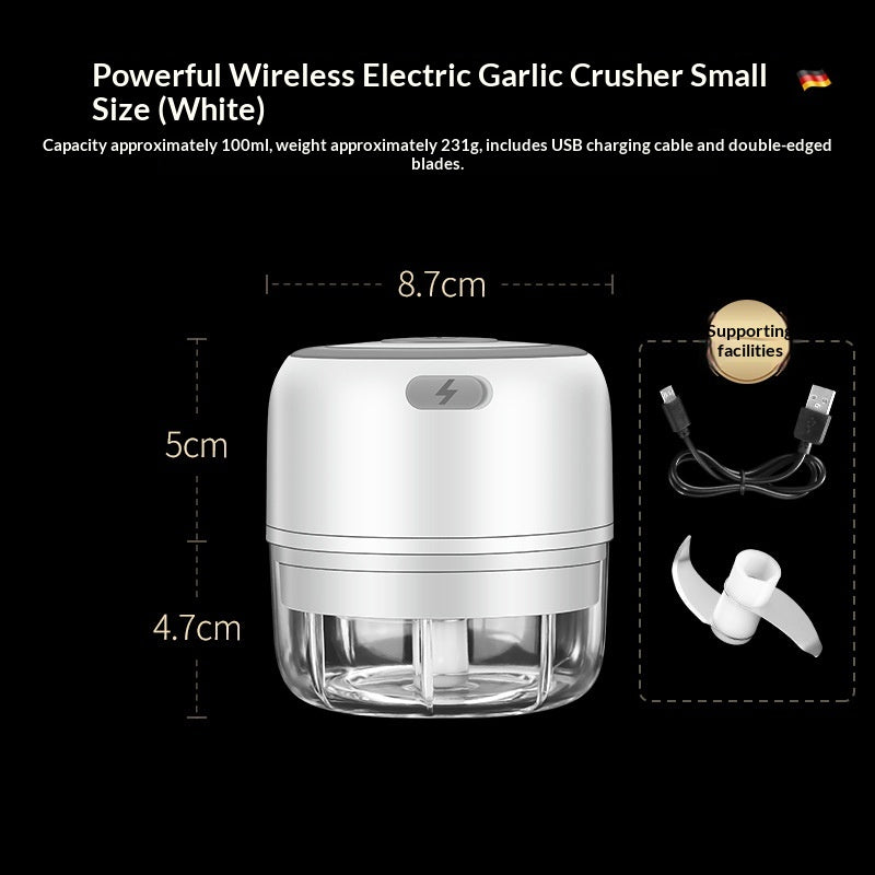 Mini Wireless Electric Garlic Press with USB Charging - Kitchen Utensil