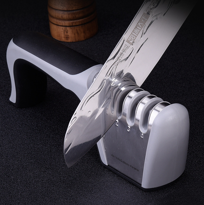 Handheld Knife Sharpener with Fixed-Angle Multi-Section Design - Modern Kitchen Tool