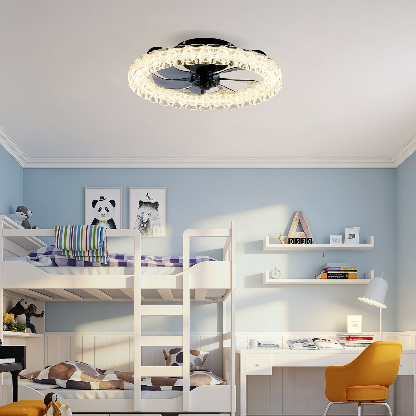 Galaxy Ceiling Fan with Remote Control and LED Light - Matte Black