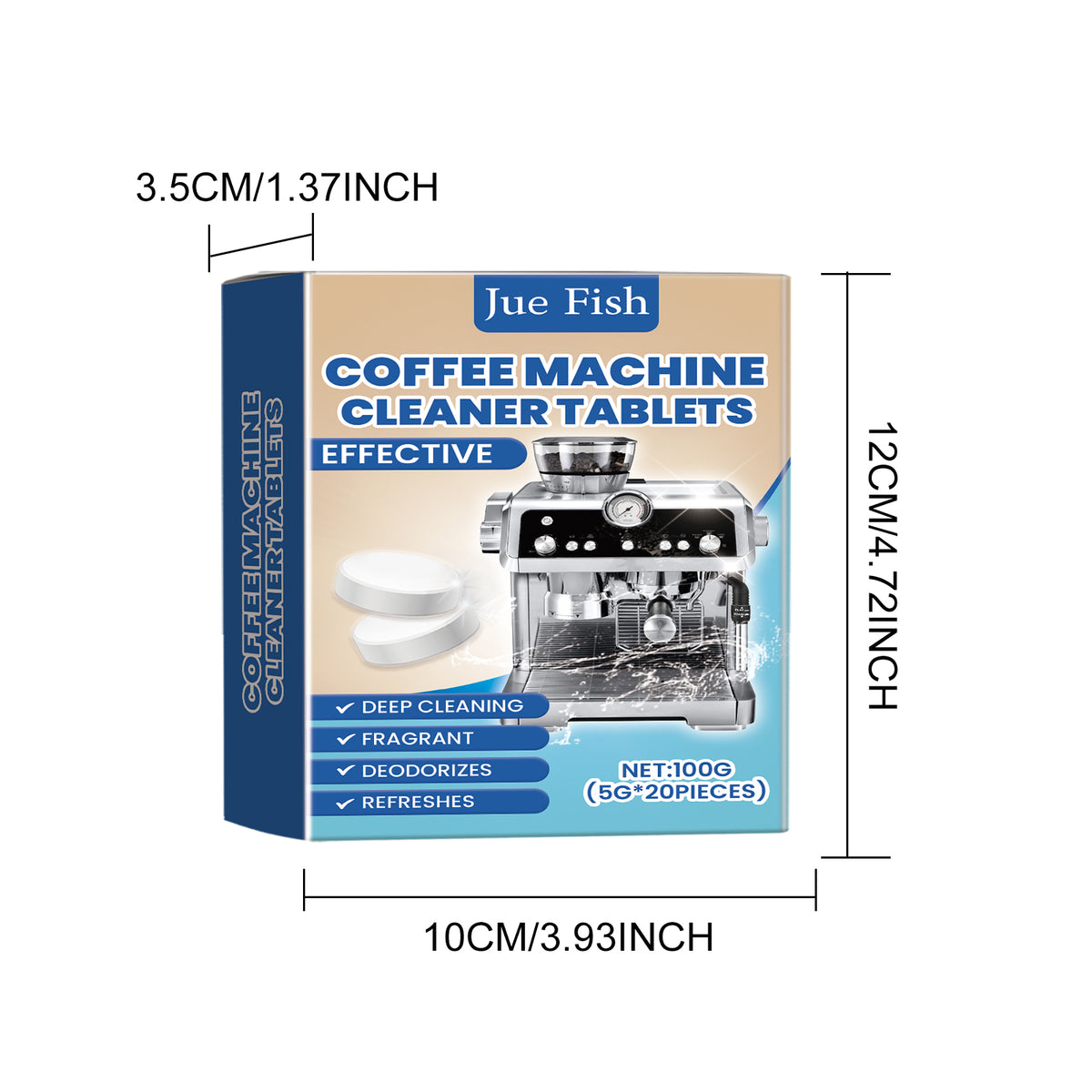 Coffee Machine Cleaning Effervescent Tablets 20-Pack - Fast & Easy Descaling