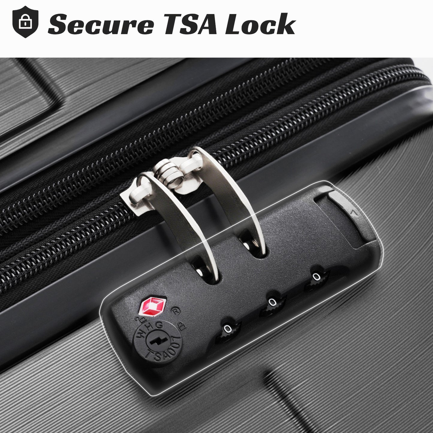 Expandable Hardshell ABS Luggage Set - 2 Piece with TSA Lock - Black