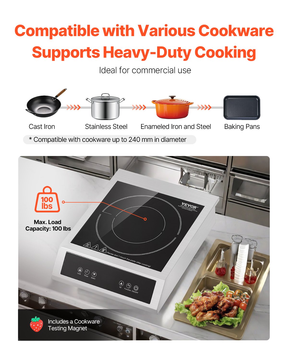 Portable 3500W Induction Cooktop with 11 Temp Levels - Black Kitchen Appliance