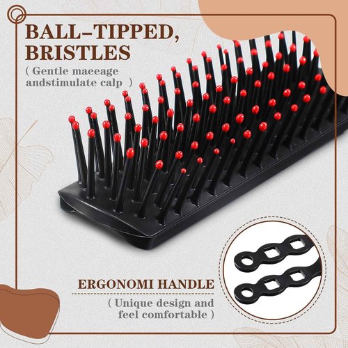 200 Pcs Hair Brushes for Homeless Individually Wrapped Detangling Brush Curly Hair Brush Vent Hairbrush Comb Pp Material Curly Wavy Hair Blow Drying Styling for Shelter Hotel Woman Man, Black