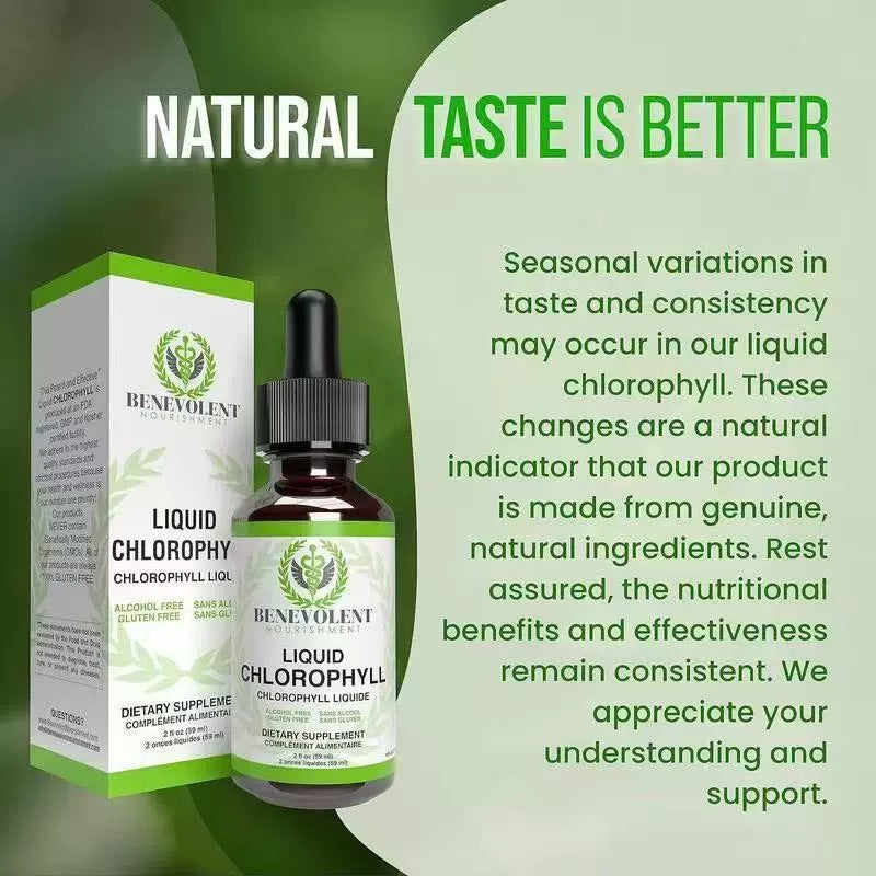 Chlorophyll Liquid Drops - 60ml Detox & Body Odor Support
