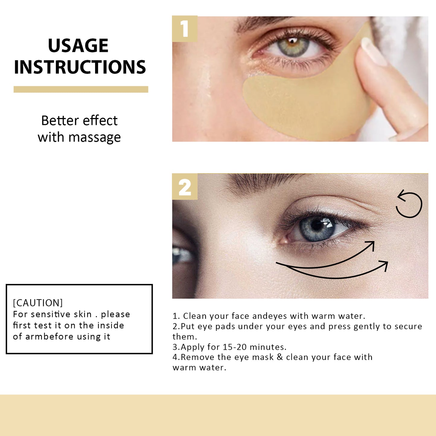 Retinol Eye Mask for Dark Circles and Fine Lines - 20 Pack