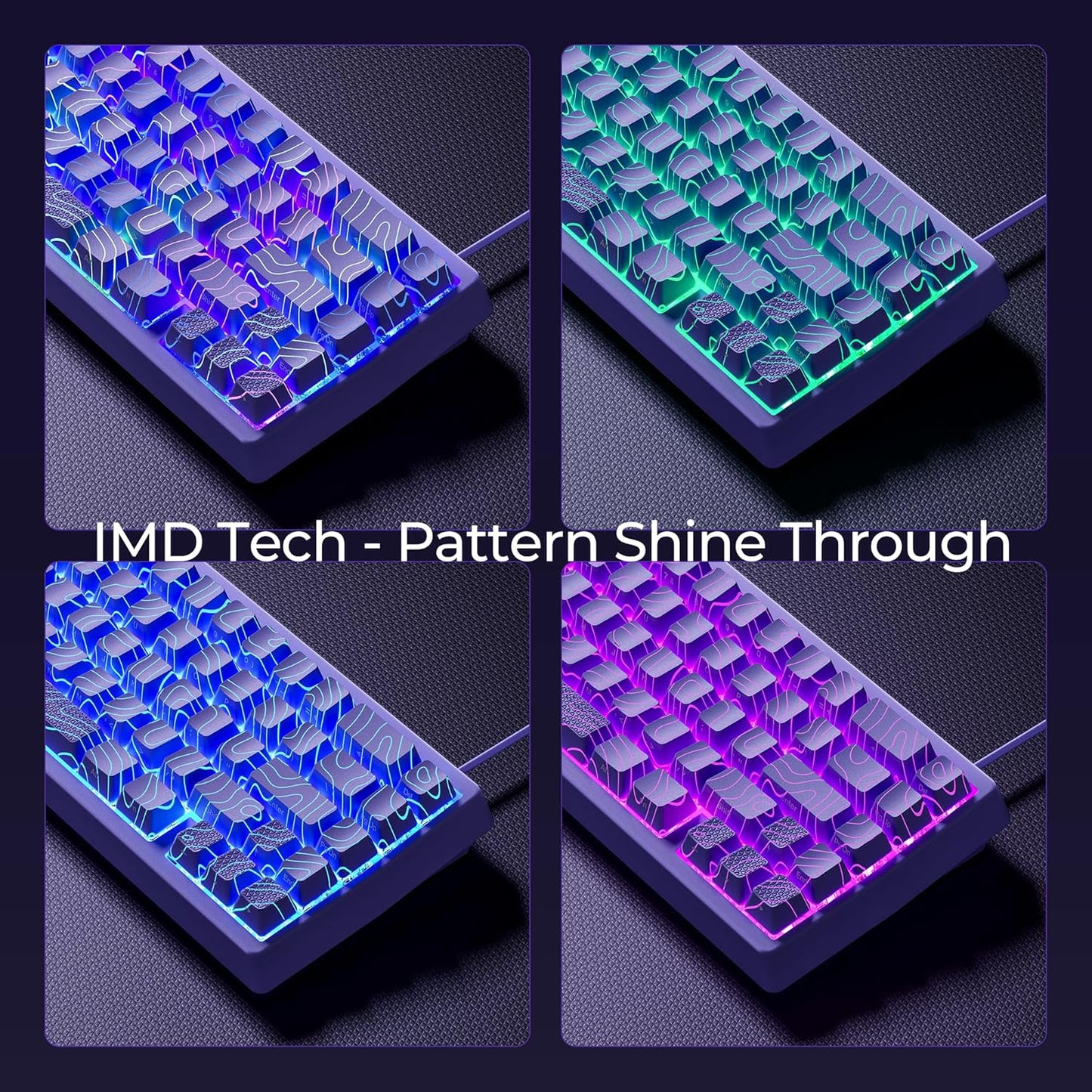 XVX M67 Wireless 60% Percent Keyboard, QMK/VIA Topographic Gaming Keyboard, Tri-Mode Thocky Creamy Mechanical Key Board, Hot Swappable Gasket Mount RGB IMD Tech for Win/Mac, Miami Theme, White