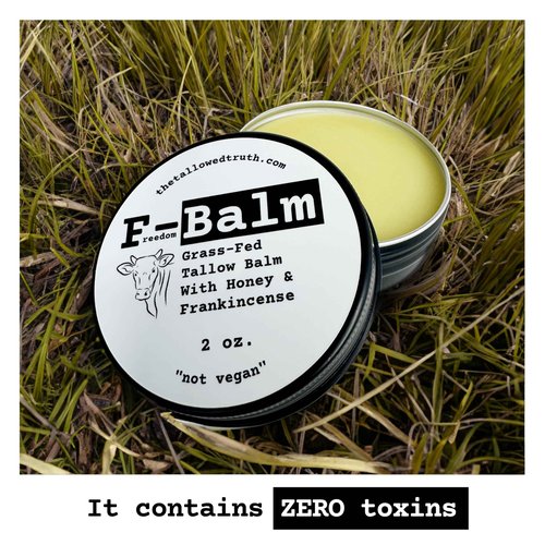 The Tallowed Truth F-Balm Tallow – Grass-fed, Grass-finished Tallow – 5 Ingredients Only – Canadian-made All Purpose Tallow Balm – Made in Canada – Tallow for Face & Body (2 oz (2-Pack), Original)