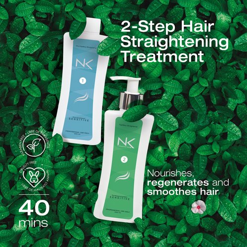 NK Professional Care Keratin Hair Straightening Treatment, Cream, Vegan, for Sensitive Scalps, Formaldehyde Free, 450ml, 15oz