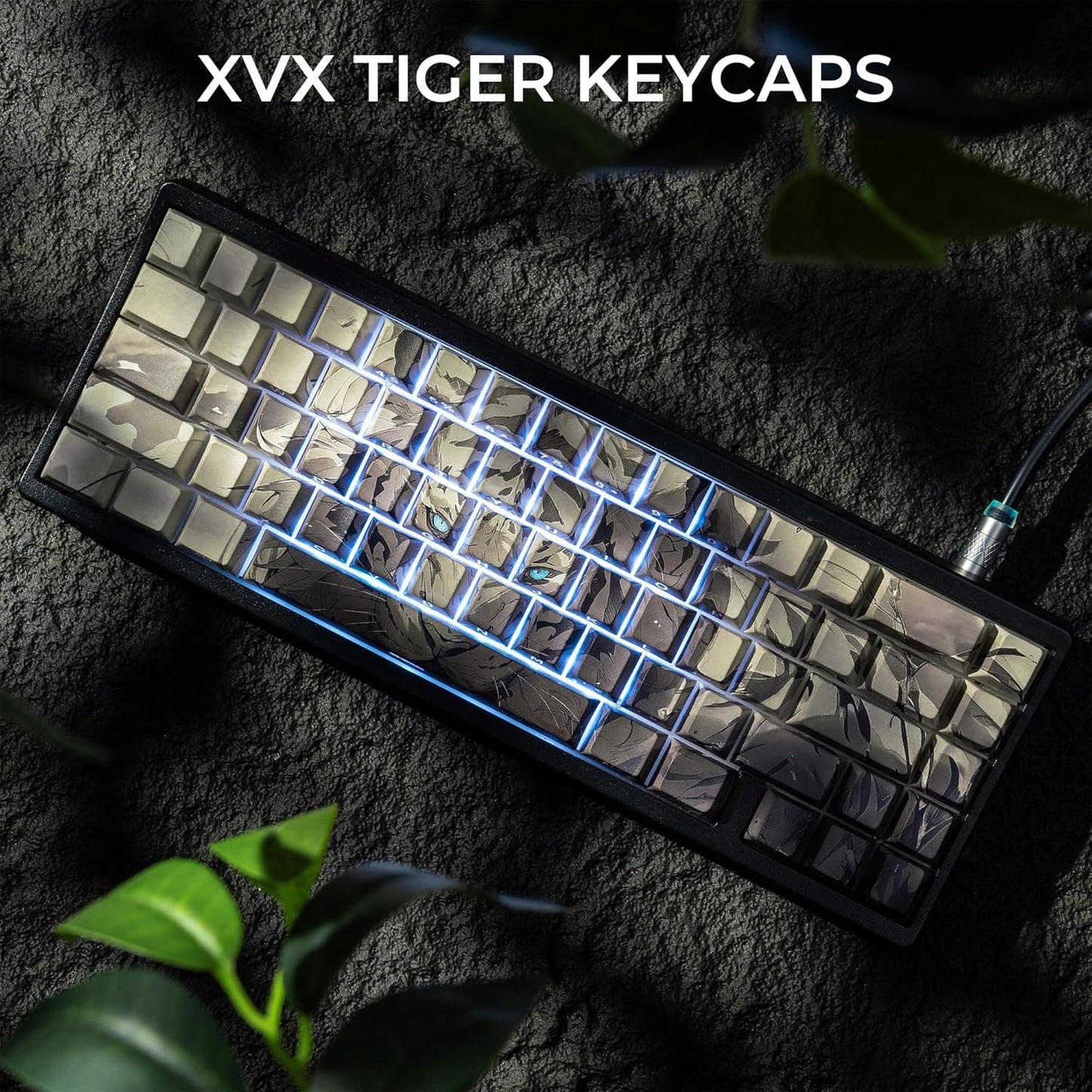 XVX Orchid Shine Through Keycaps, Double Shot PBT Keycaps, Side Printed Keyboard Caps with Dye Sublimation Full Keycap Sets Suitable for Gateron Cherry MX Switches Mechanical Keyboard