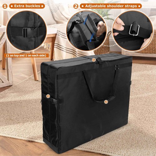 LUXJA Massage Table Bag Fits 24” to 30” Width Folding Massage Table, Massage Table Carrying Case with Accessory Pockets (Bag Only), Black