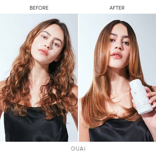 OUAI Hair Gloss and Fine Shampoo Bundle - Fine Hair, Shine, Frizz-Control, Volumizing, Heat Protection (2 Count, 6 Oz/ 10 Fl Oz)