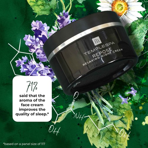 TEMPLESPA | REPOSE | Relaxing Aromatherapy Night Face Cream, Vitamin-Rich, Anti-Ageing Night Moisturizer to Calm, Relax & Settle the Skin, Natural Ingredients, Cruelty-Free, Vegan, 1.6 fl.oz.