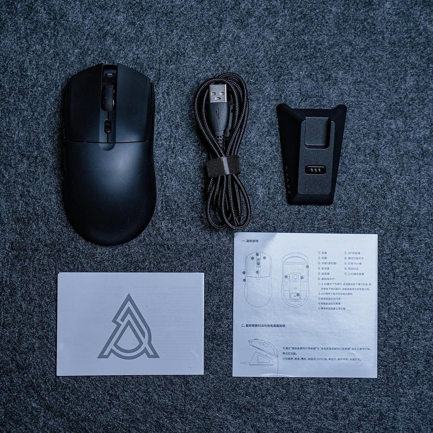 AJAZZ AJ139 V2 MC Gaming Mouse with Charging Base, Adjustable 12,000 DPI, PAW3311 Sensor, 3 Modes Wireless Mouse, 500mAh Battery, 1000 Polling Rate, 66g Lightweight, Win/Mac (White)