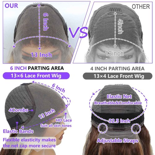 Honey Blonde Ombre Lace Front Wig - Body Wave 13X6, Pre-Plucked HD Frontal, 180 Density, Glueless, 22 Inch