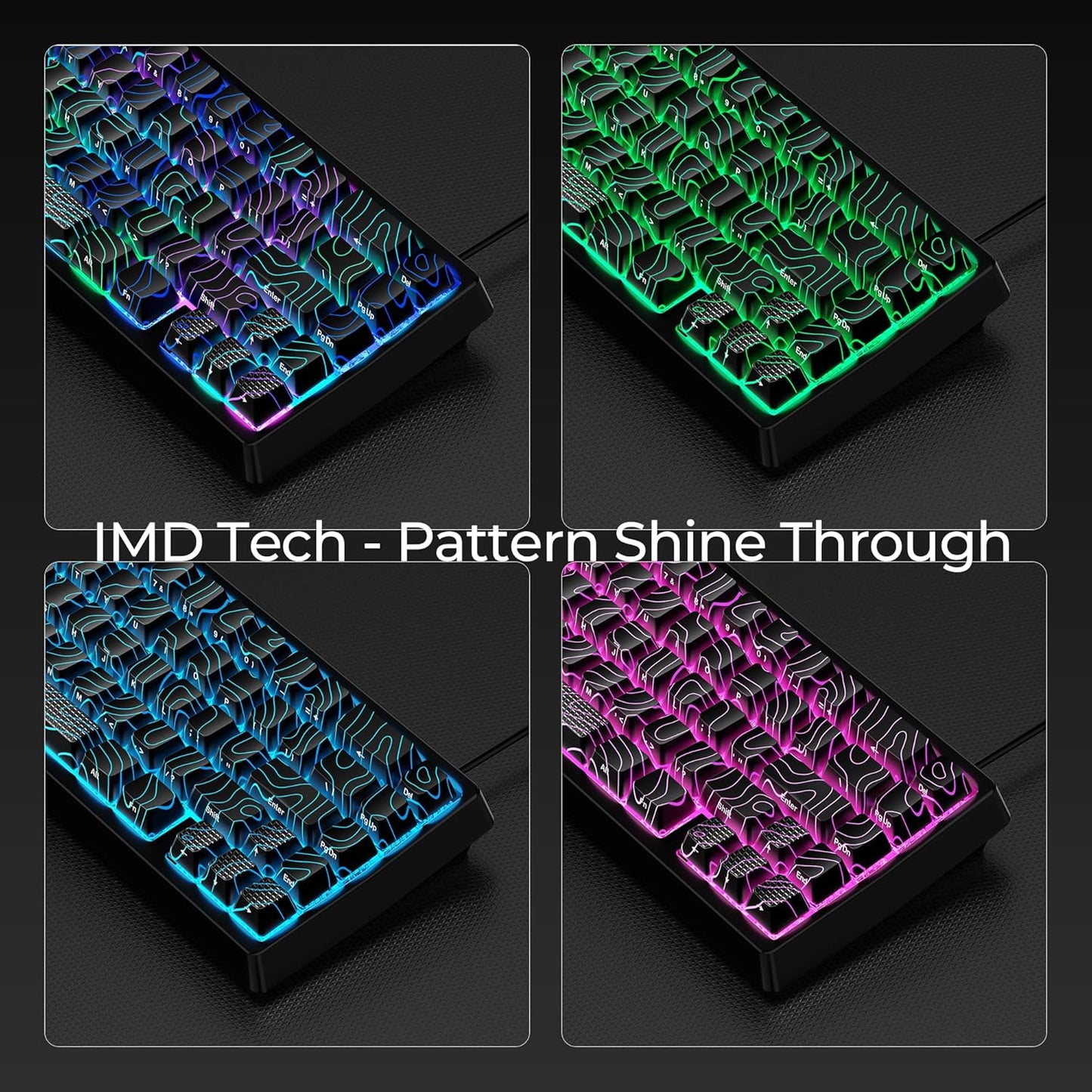 XVX M67 Wireless 60% Percent Keyboard, QMK/VIA Topographic Gaming Keyboard, Tri-Mode Thocky Creamy Mechanical Key Board, Hot Swappable Gasket Mount RGB IMD Tech for Win/Mac, Miami Theme, White