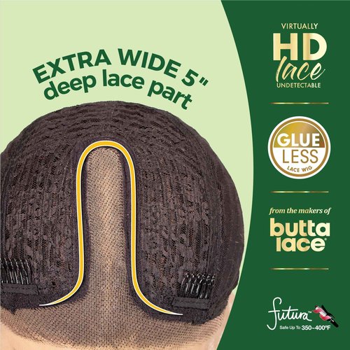 Sensationnel Chicbob Lace Frontwig - Lob Unit 5 Face Framing Glueless Wig Wide 5 Inch Deep Part Synthetic Preplucked Hairline (613 BLONDE)