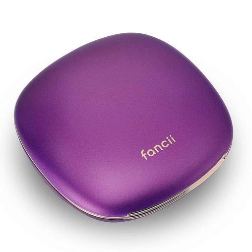 Fancii Compact Makeup Mirror with Natural LED Lights, 1x/ 10x Magnifying - Rechargeable, Portable, Lighted 4” Hand Mirror for Travel and Purses, Mila (Berry Crush)