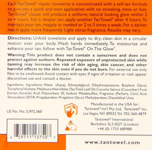 Tan Towel Full Body Classic Creme, 15 Count