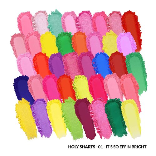 Kimchi Chic Holy Sharts Eyeshadow Palette - Bright Colors, Blendable, Long Lasting, Cruelty Free, Multicolor, It’s So Effin Bright 40 Color