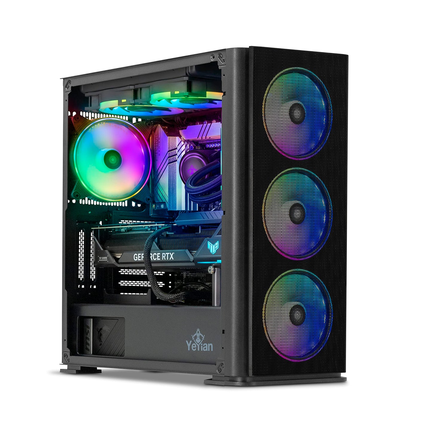 YEYIAN Odachi VR Prebuilt Gaming PC, AMD Ryzen 7 7800X3D 5.0 GHz, GeForce RTX 4070 12GB, 16GB DDR5 5600Mhz,1TB NVME SSD, 750W Gold PSU, AI-Powered Performance, WiFi & Win 11 Home