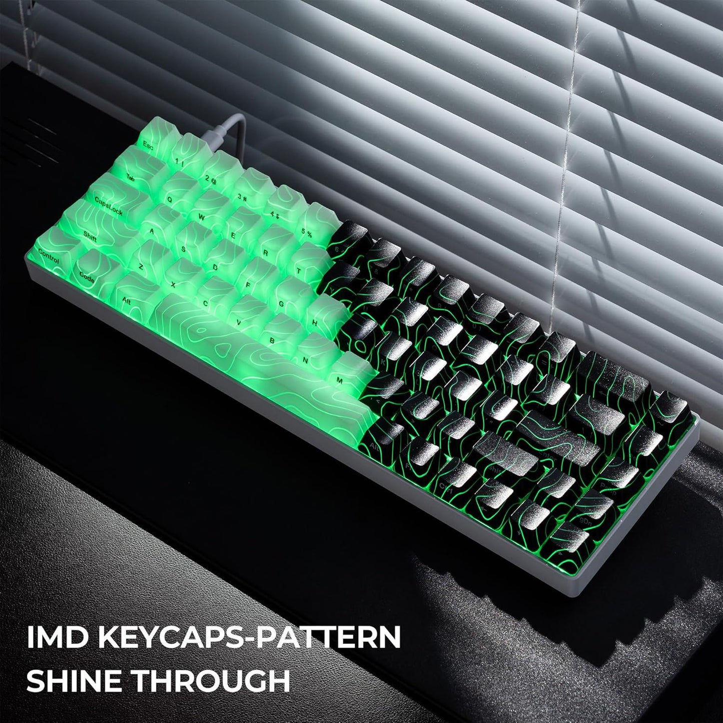 XVX HE68 Pro Rapid Trigger Keyboard and Black and White Topographic Map Mouse Pad(XXL)