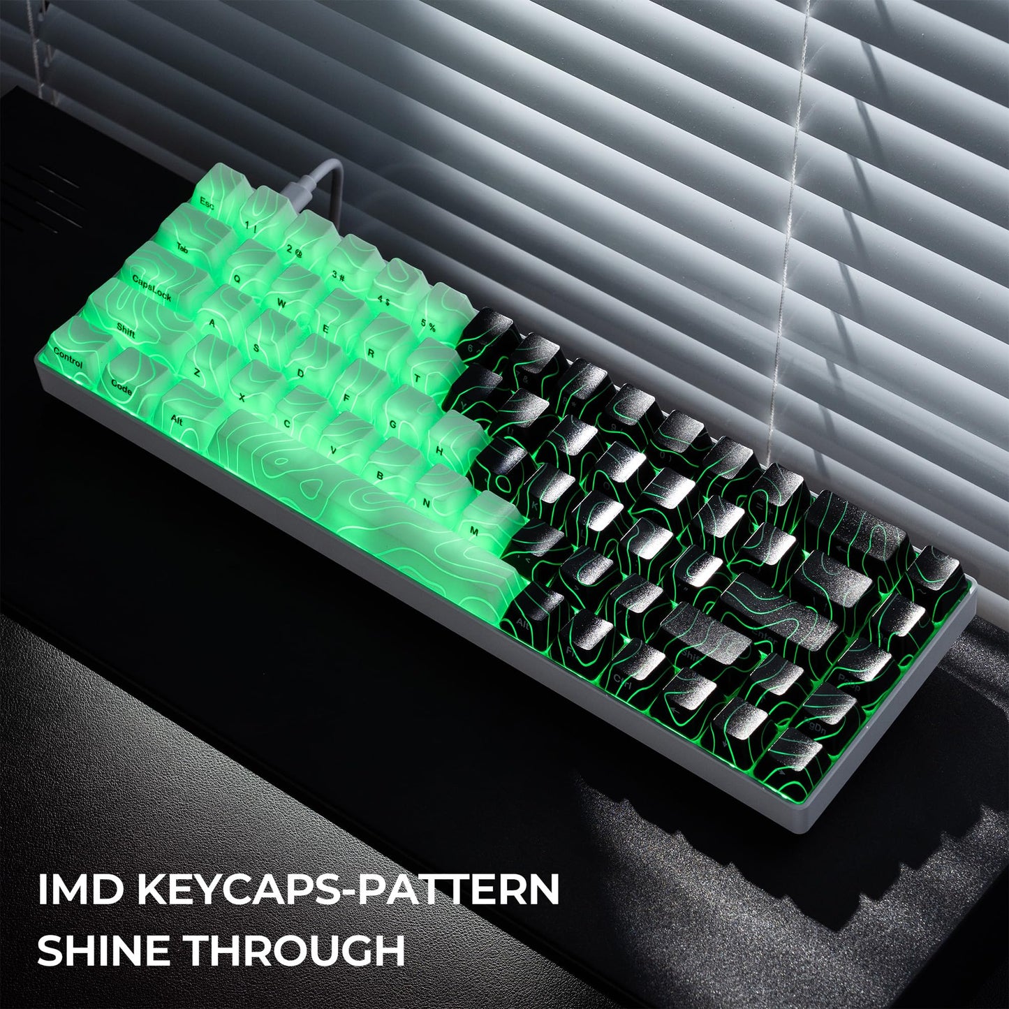 XVX HE68 Pro Rapid Trigger Keyboard and Black and White Topographic Map Mouse Pad(XXL)