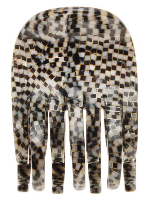 France Luxe Double Tooth Claw Clip - Opera Silver - 1 Count (Pack of 1) - Unisex - Silver - Modern, Contemporary - All Hair Types - Women - Fashion-Conscious Women with Unruly Hair