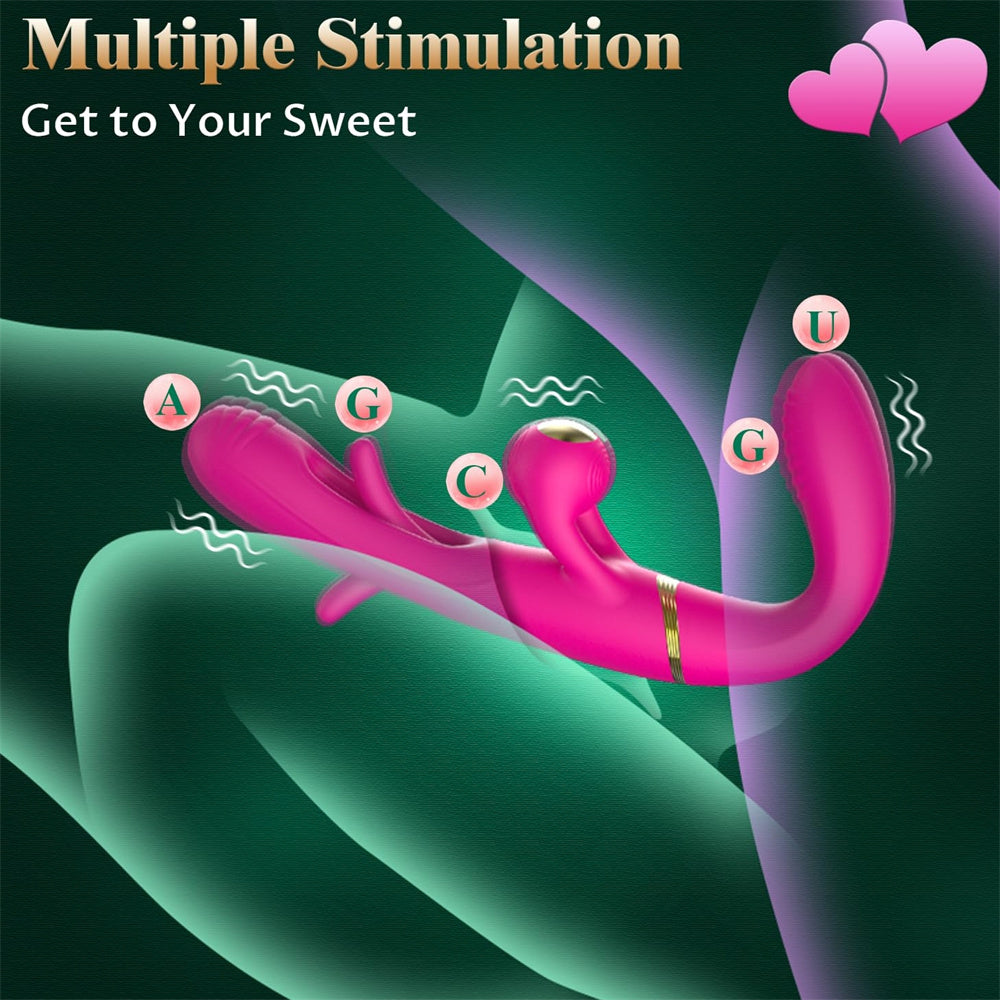 G-Spot Vibrator with 10 Flapping & 10 Vibrating Modes - Rose
