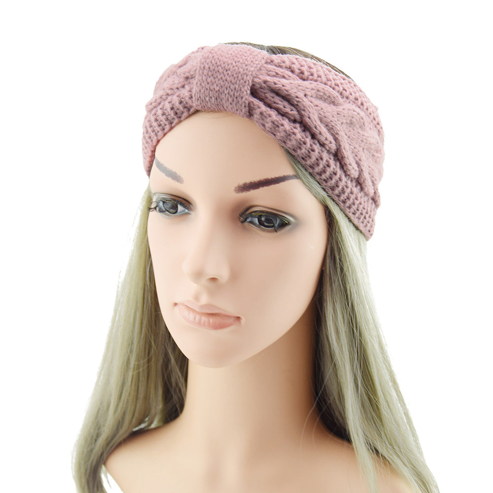 Fleece Knitted Headband Twist Bow – Multiple Colors