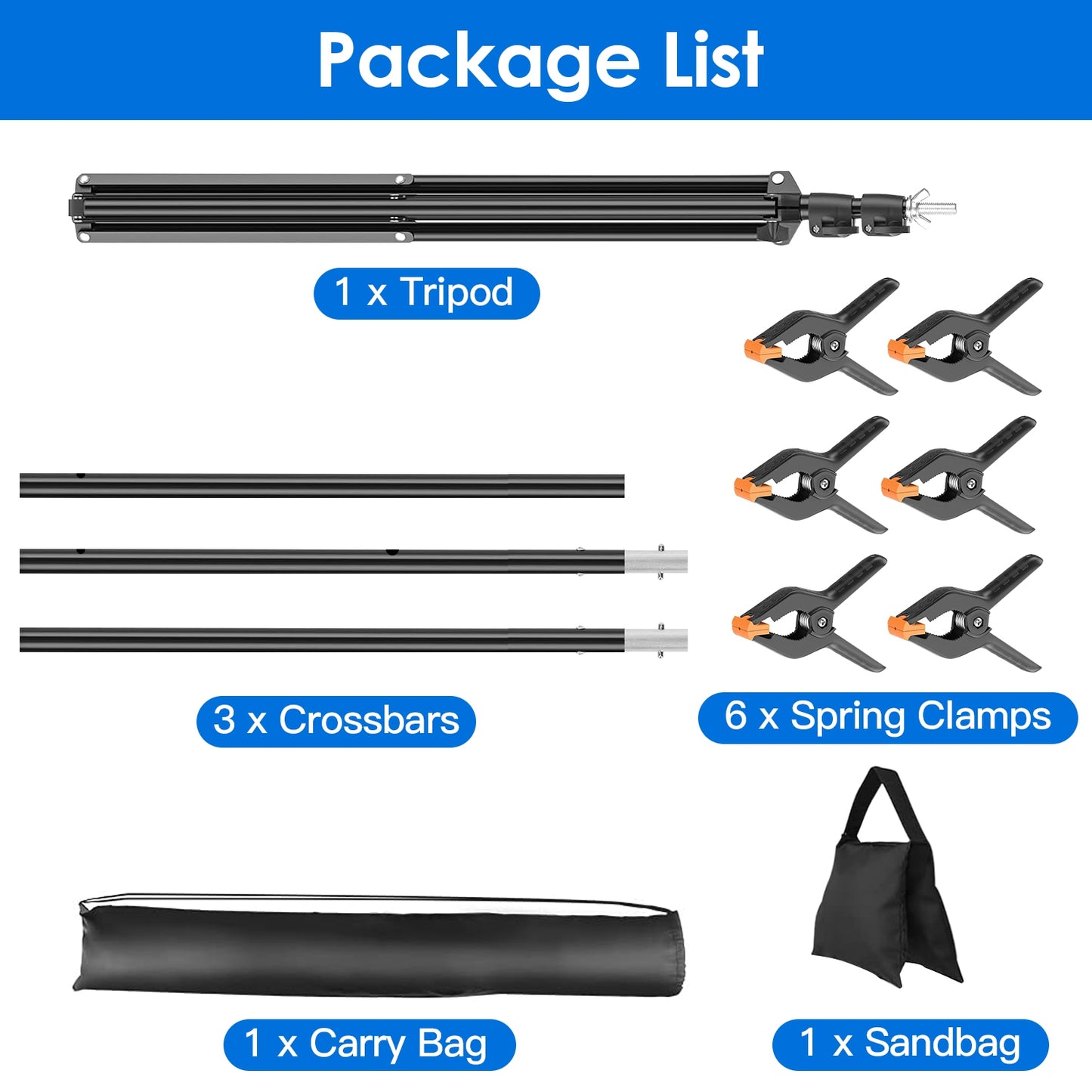 Adjustable T Shape Backdrop Stand - 6.5x8.5FT Heavy Duty Kit