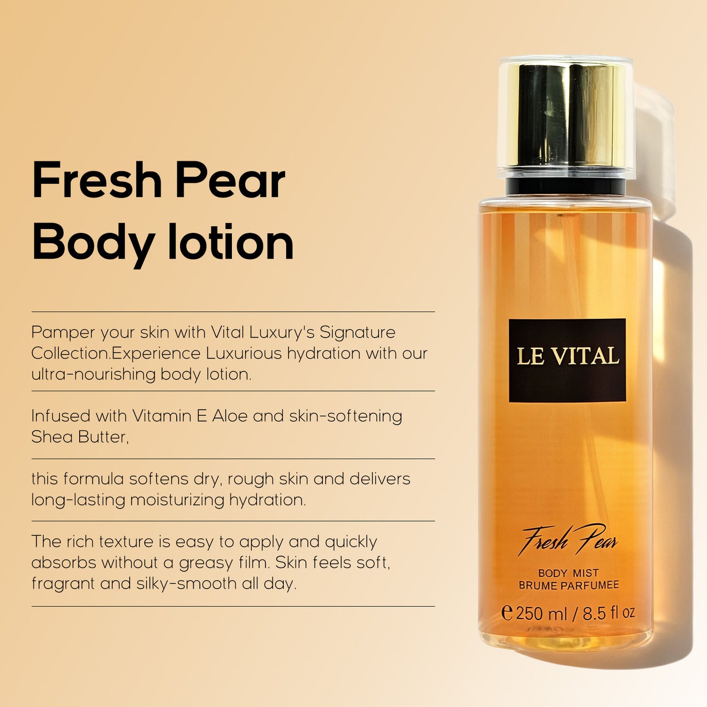 Hydrating Fragrance Body Mist Spray - 250ml Long-Lasting Scented Body Splash