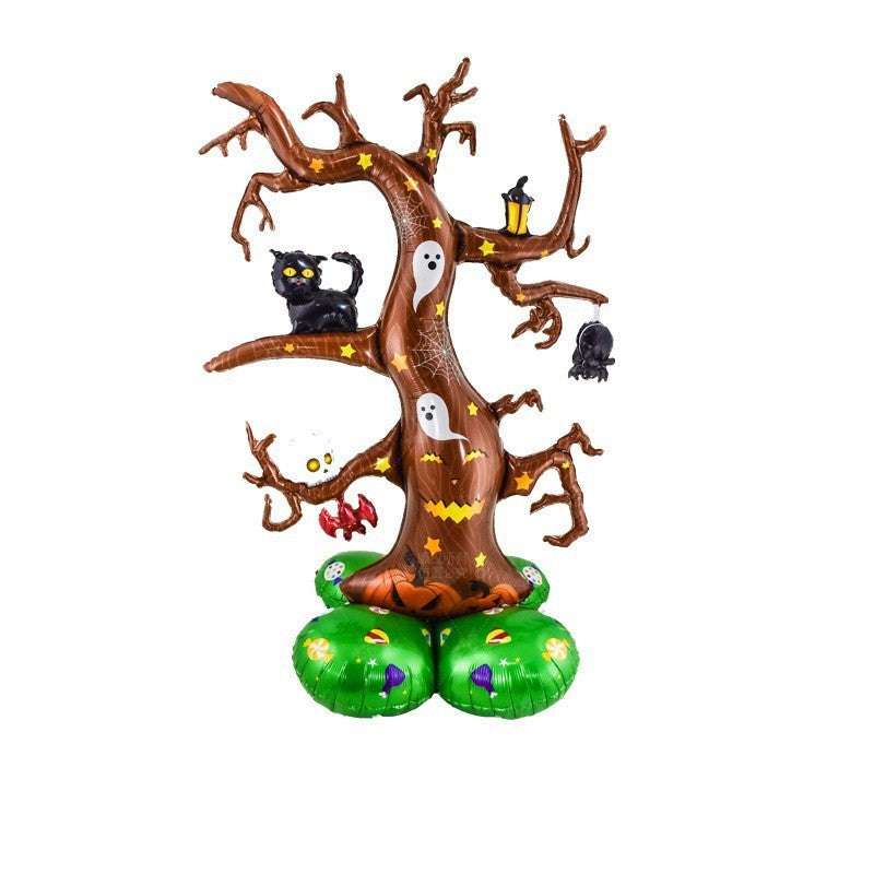 Halloween Aluminum Film Balloon Decor Set - 4D Standing Base & Variants