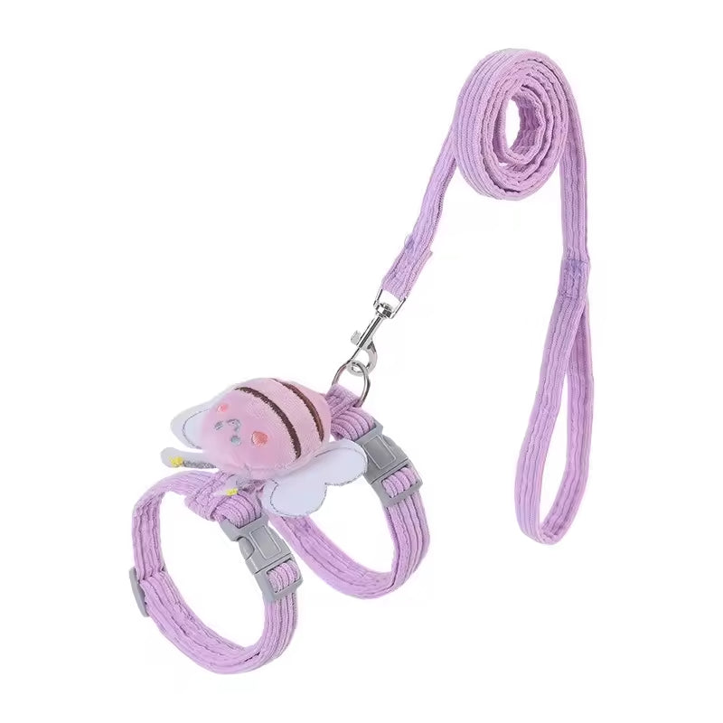 Adjustable Cat and Small Dog Harness Vest with Wing Decoration - Strap Set
