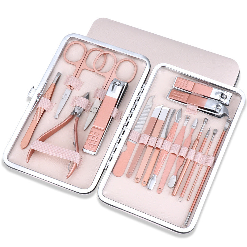 Stainless Steel Nail Clipper Set - Rose Gold Nail Art Tools for Precise Grooming