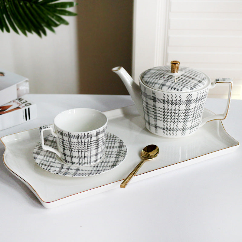 Ceramic Coffee and Tea Set with Tray - Modern Home & Kitchen Decor