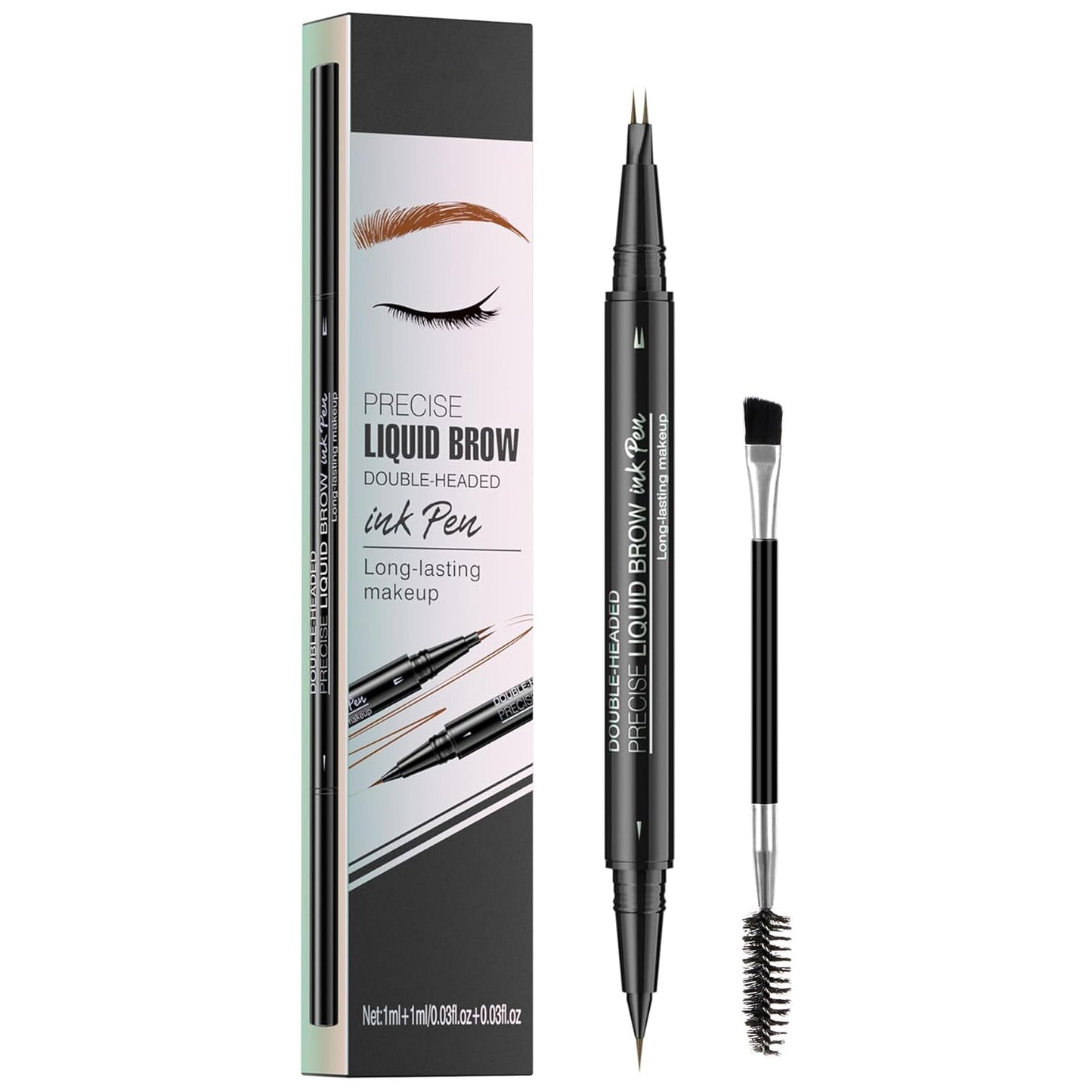 2-in-1 Dual-Ended Microblading Eyebrow Pen - Waterproof Liquid Brow Tint