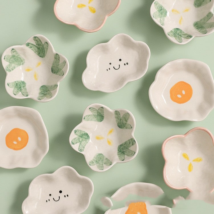 Mini Ceramic Dish Set - Japanese Style Assorted Patterns for Kitchen & Dining