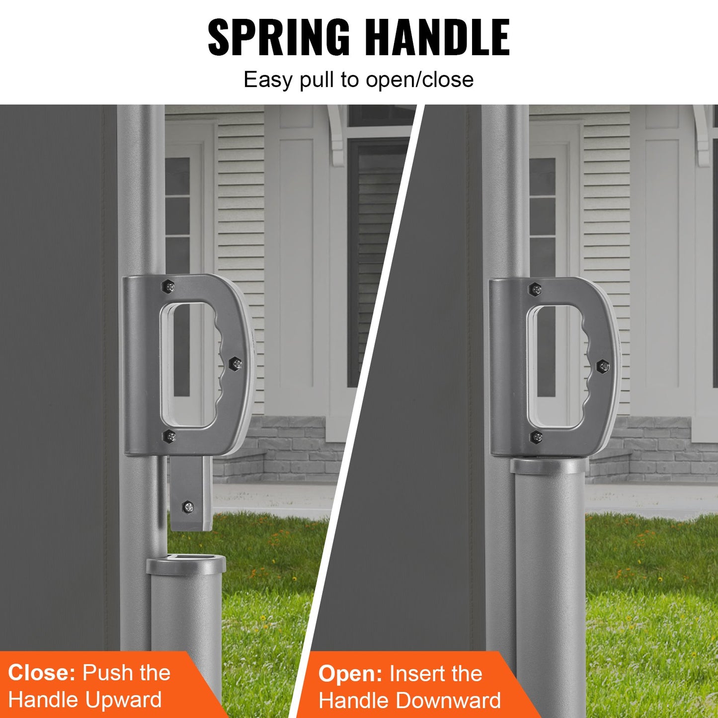 Retractable Aluminum Side Awning 71x236 Inches for Patio Garden Gray