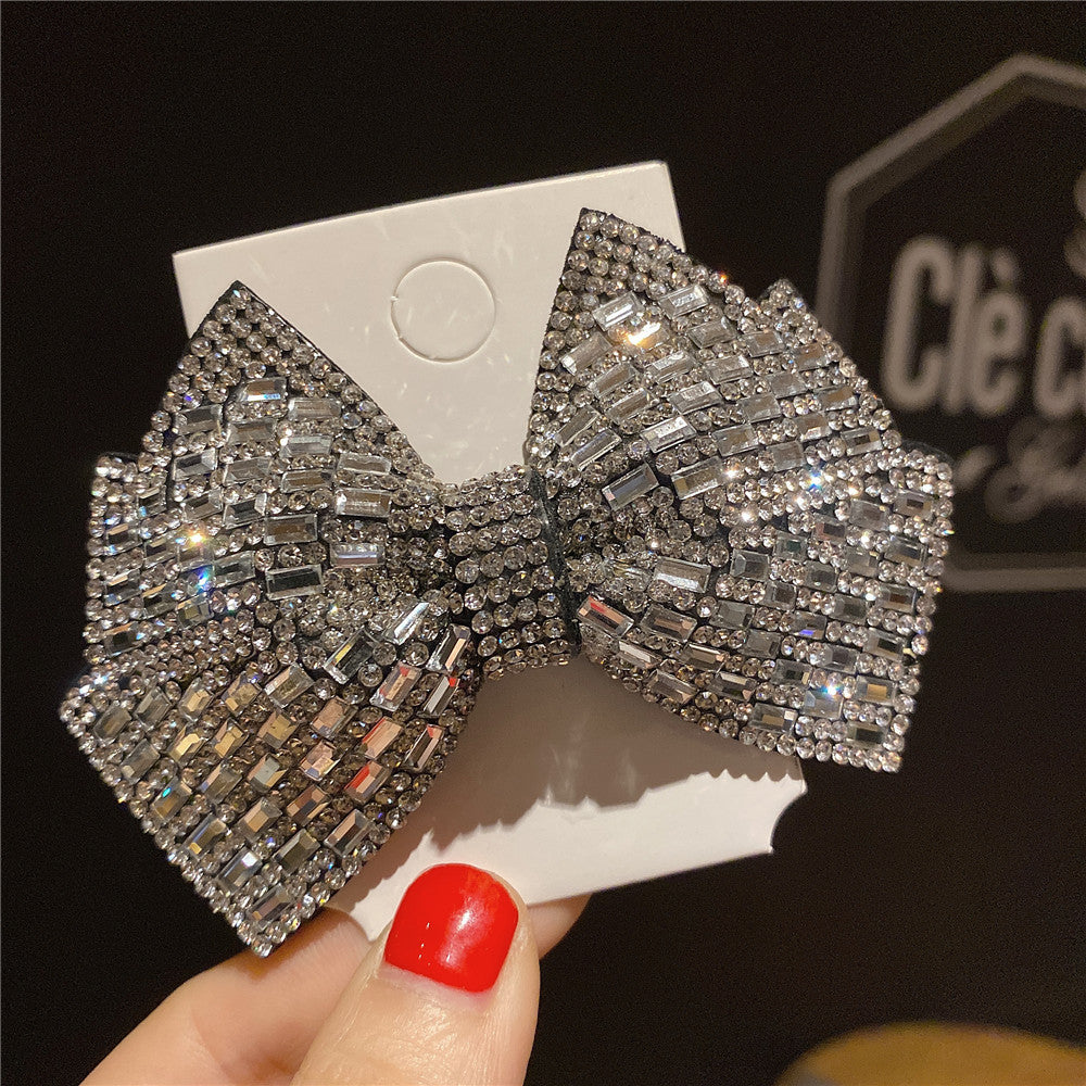Rhinestone Shiny Bow Hairpin - Elegant Hair Accessory for Women