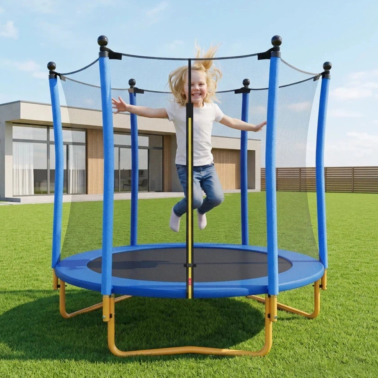 5.5 FT Kids Trampoline With Safety Net, Indoor Outdoor Toddler