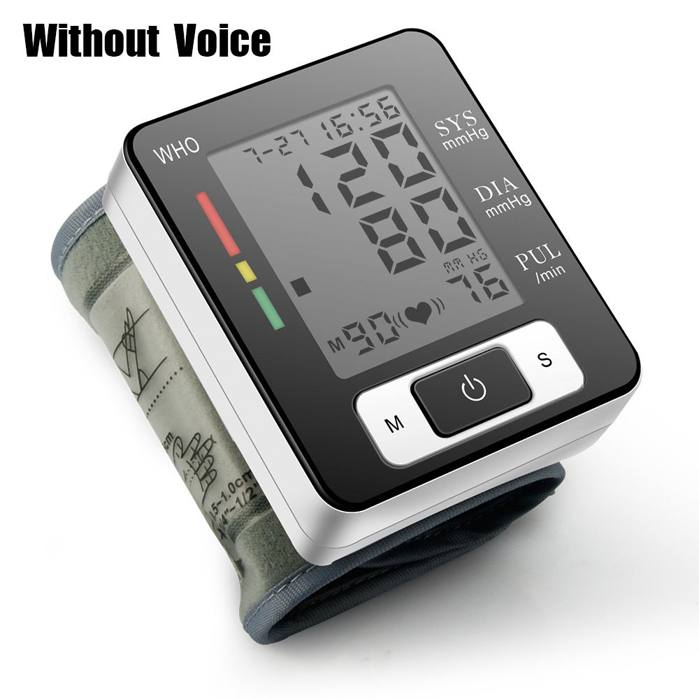 Automatic Wrist Blood Pressure Monitor with Adjustable Cuff and Memory