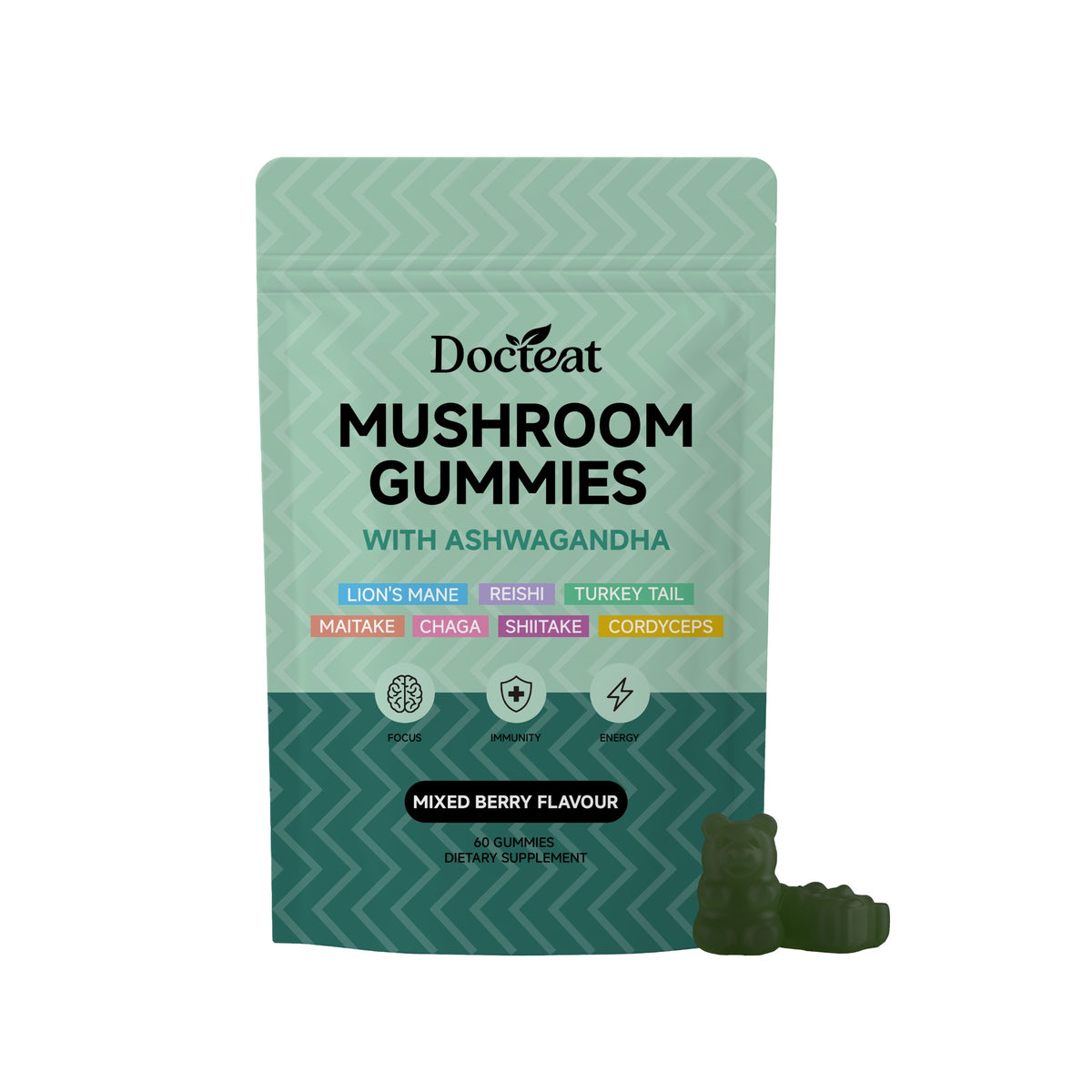 Mushroom Blend Gummies - 60 Soft Candies