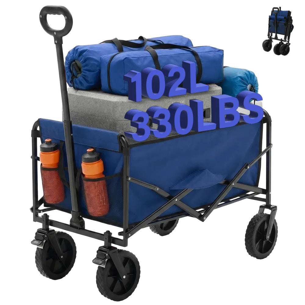 Heavy-Duty Foldable Trolley with 330 lbs Capacity - Red